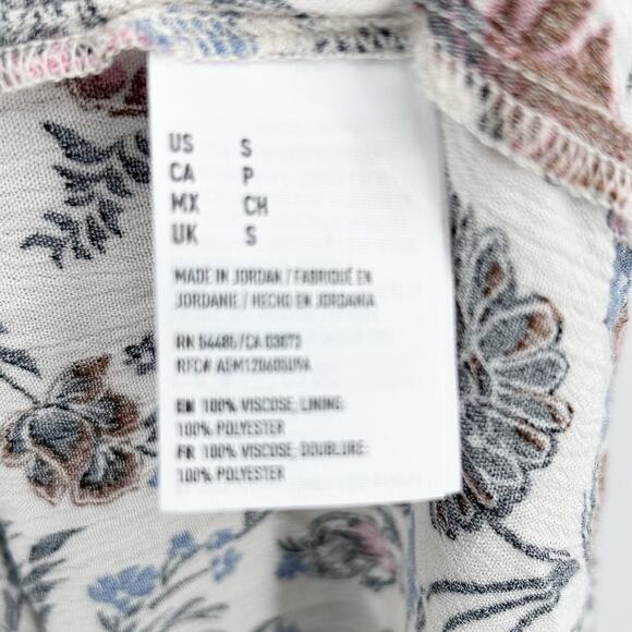 American Eagle Outfitters Halter Floral Maxi Dress Neutral Tassel Womens Sz S - Picture 7 of 12